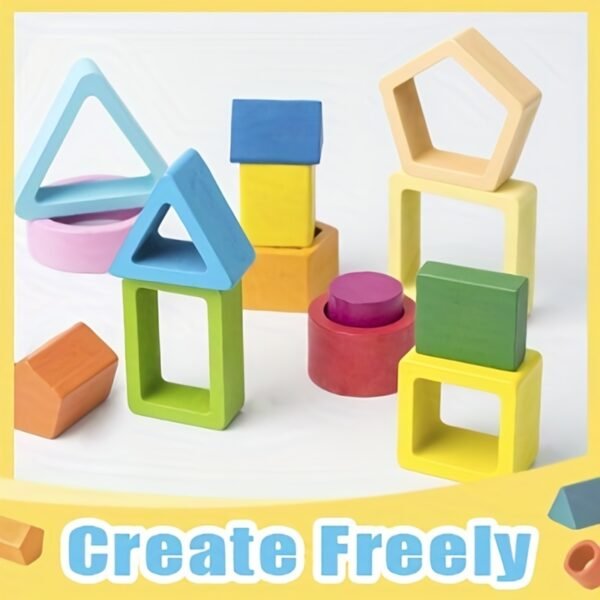 Montessori Wooden Sorting Stacking Toys Geometric Building Blocks Educational Toys Color Shape Recognition Puzzle Christmas Gift - Image 10