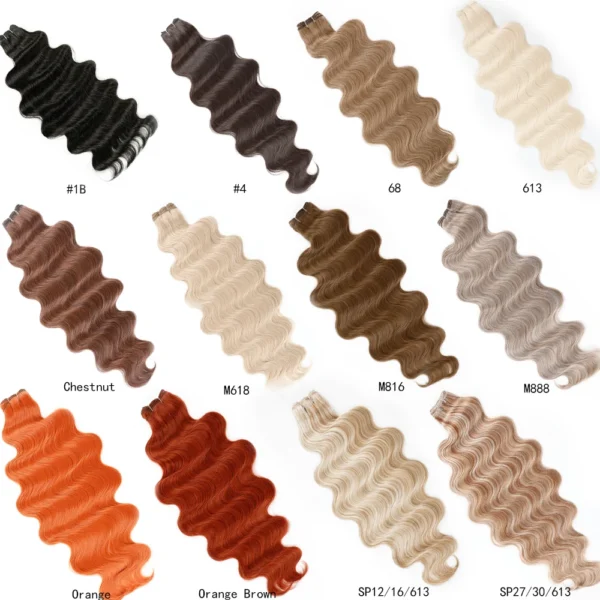 30Inches Colored M618 Ombre Highlight Piano Blond 27/613  Body Wave 200g Synthetic Hair Weave Bundles Soft Human-Like Extension - Image 42