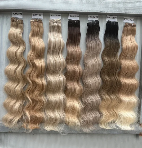 30Inches Colored M618 Ombre Highlight Piano Blond 27/613  Body Wave 200g Synthetic Hair Weave Bundles Soft Human-Like Extension - Image 2