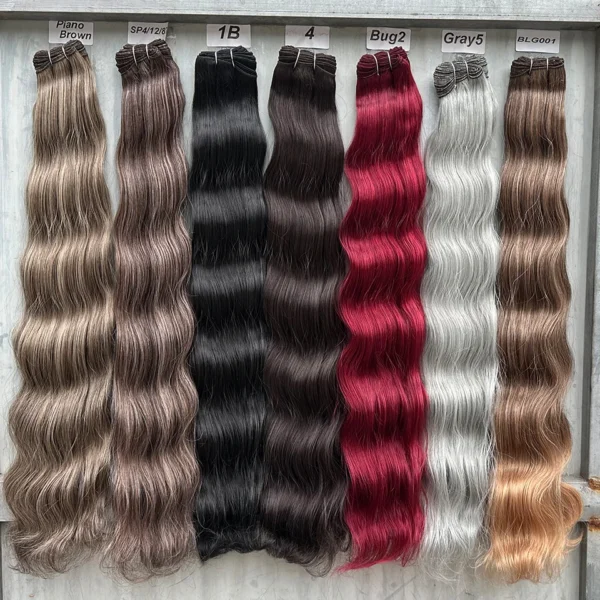 30Inches Colored M618 Ombre Highlight Piano Blond 27/613  Body Wave 200g Synthetic Hair Weave Bundles Soft Human-Like Extension - Image 5
