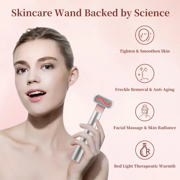 Compact 4-in-1 Electric Therapy Device for Eye Care Face Firm Neck Advanced Skincare Tool to Reduce Edema Face Lift  Wand - Image 5