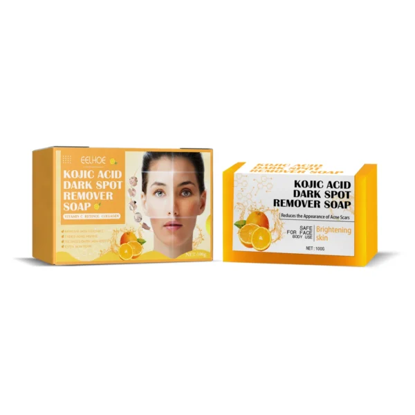 EELHOE Kojic Acid Face Washing Soap Pore-Clearing Exfoliating Skincare Cleanser Dilute Cleanser Soap