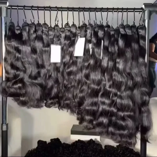 Wholesale Raw Cuticle Aligned Hair Straight Natural Body Wave Silky Burmese Curly Extension Raw Cambodian Hair Vendor - Image 2