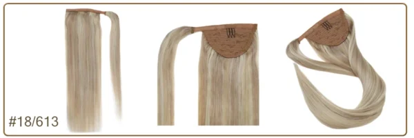 Full Shine Ponytail Extension Highlighted Bleach Blonde Ponytail Human Hair Clip in Ponytail Hair Extensions - Image 27
