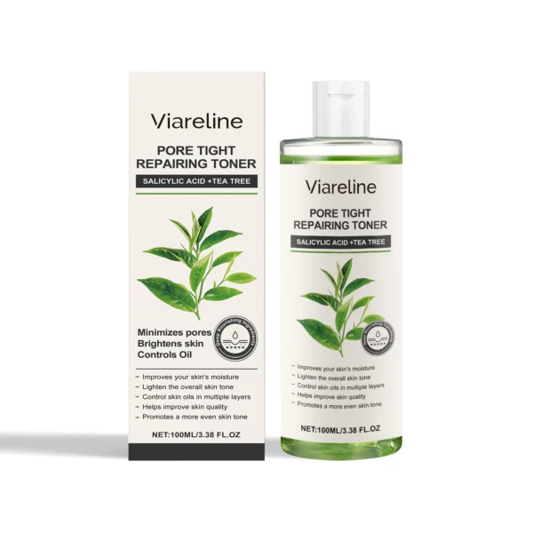 Viareline Green Tea Skincare Set Moisturizing Toner with Gloss Oil Control Clean and Balanced Skin Infused with Witch Hazel