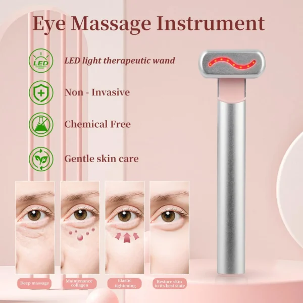 Compact 4-in-1 Electric Therapy Device for Eye Care Face Firm Neck Advanced Skincare Tool to Reduce Edema Face Lift  Wand - Image 2