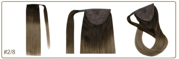 Full Shine Ponytail Extension Highlighted Bleach Blonde Ponytail Human Hair Clip in Ponytail Hair Extensions - Image 23