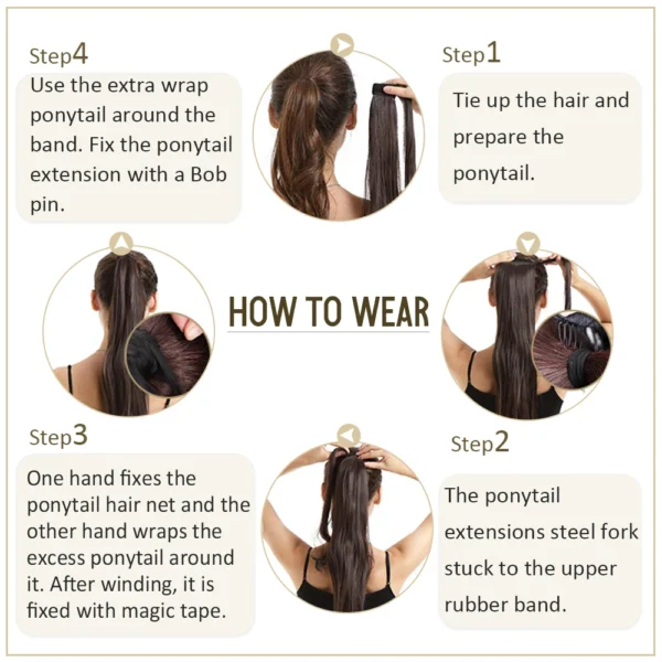 Full Shine Ponytail Extension Highlighted Bleach Blonde Ponytail Human Hair Clip in Ponytail Hair Extensions - Image 29