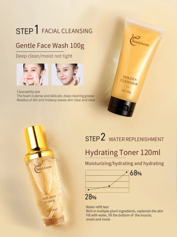 Luxurious 9-piece skincare gift box to firm skin fight wrinkles and lift cheeks Holiday gifts for mothers and girlfriends - Image 2