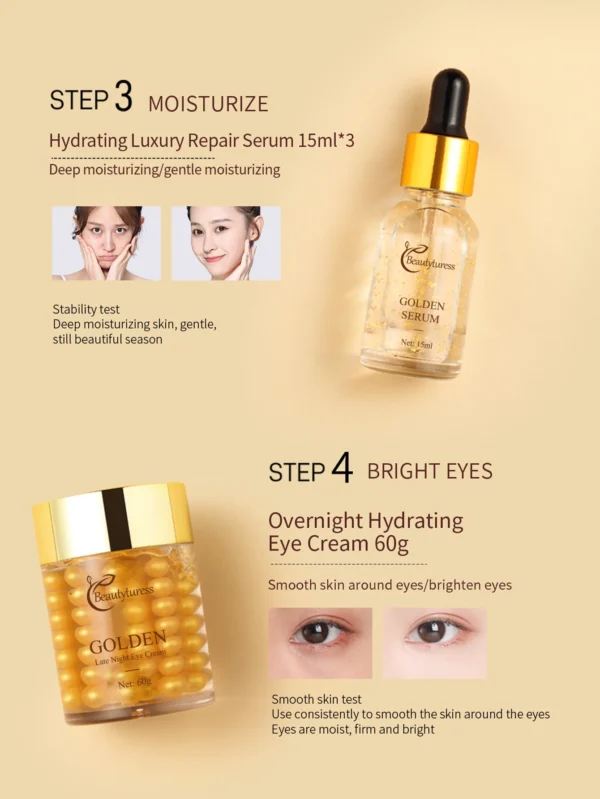 Luxurious 9-piece skincare gift box to firm skin fight wrinkles and lift cheeks Holiday gifts for mothers and girlfriends - Image 3