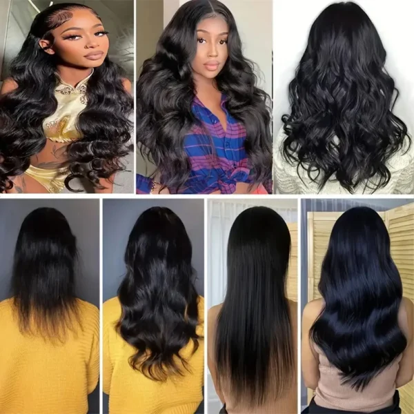 Body Wave Human Hair Tape in Extensions Wavy Black Tape in Extensions Brazilian 100% Human Hair Tape Ins Natural Black 20Pcs/50G - Image 6