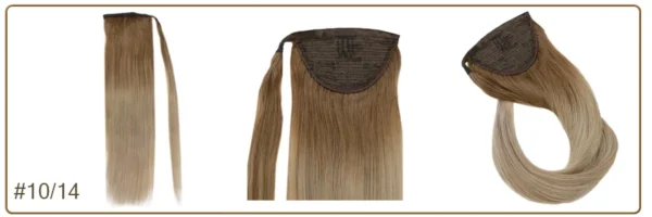 Full Shine Ponytail Extension Highlighted Bleach Blonde Ponytail Human Hair Clip in Ponytail Hair Extensions - Image 26