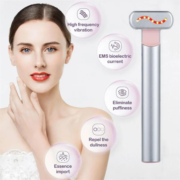Compact 4-in-1 Electric Therapy Device for Eye Care Face Firm Neck Advanced Skincare Tool to Reduce Edema Face Lift  Wand - Image 3