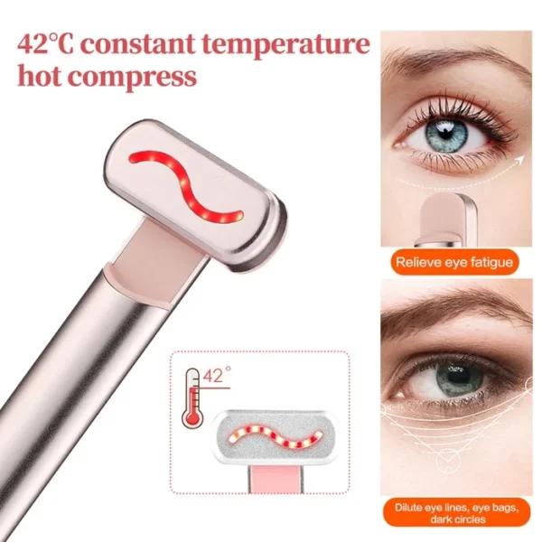 Compact 4-in-1 Electric Therapy Device for Eye Care Face Firm Neck Advanced Skincare Tool to Reduce Edema Face Lift  Wand - Image 4