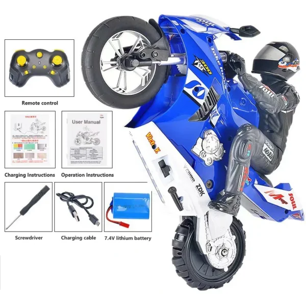 RC Motorcycle Kids Toy 2.4G Remote Control Motorcycle High Speed Racing Drift Stunt Car Toys for Boys Kids Toy Children Gifts - Image 8