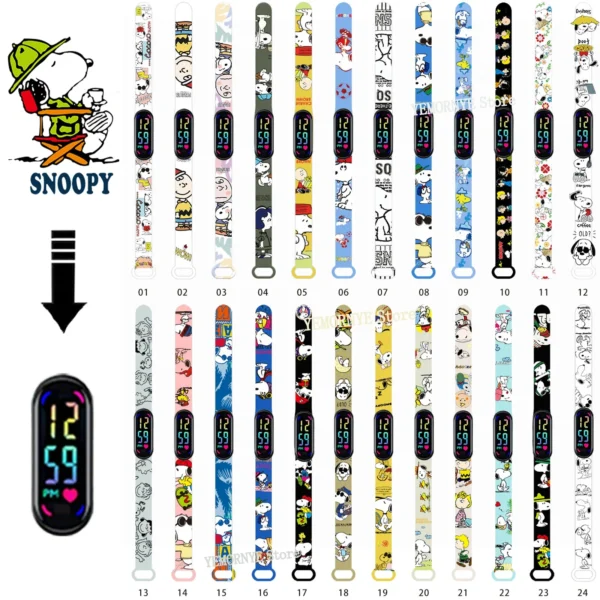 12PCS Stitch Children Watches Girls Waterproof Sport Touch Screen Watch for Women Waterproof Digital Clock Bracelet Gifts Toys - Image 21