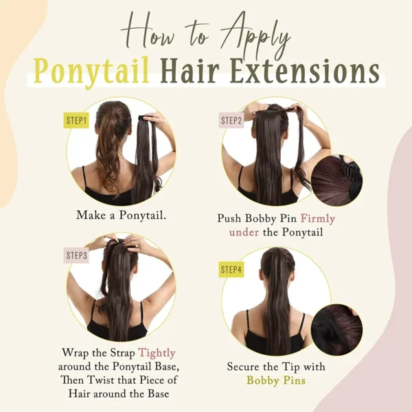 Full Shine Ponytail Extension Highlighted Bleach Blonde Ponytail Human Hair Clip in Ponytail Hair Extensions - Image 5