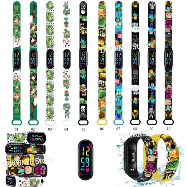 12PCS Stitch Children Watches Girls Waterproof Sport Touch Screen Watch for Women Waterproof Digital Clock Bracelet Gifts Toys - Image 37
