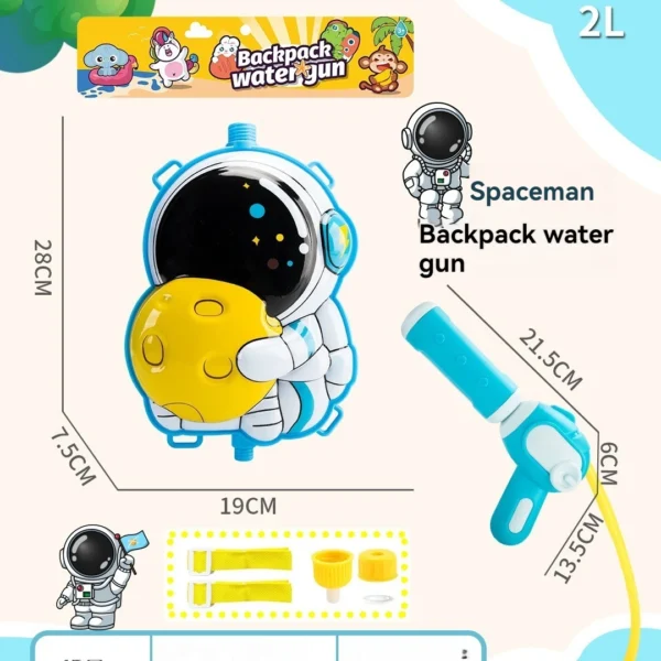 New Summer Cartoon Animal Backpack Water Gun Large Capacity Pull out Water Gun Fighting Children's Water Gun Toy - Image 9