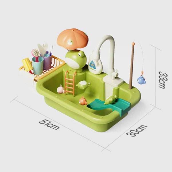 Kids Kitchen Sink Toys Electric Dishwasher Playing Toy With Running Water Pretend Play Food Fishing Toy Role Playing Girls Gift - Image 18