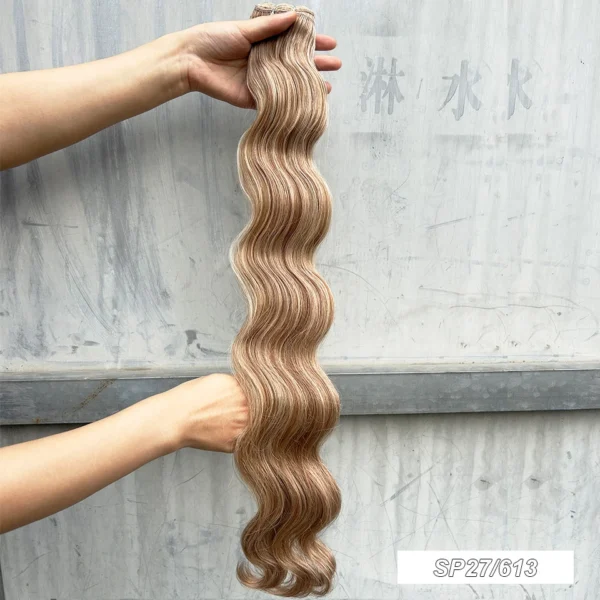30Inches Colored M618 Ombre Highlight Piano Blond 27/613  Body Wave 200g Synthetic Hair Weave Bundles Soft Human-Like Extension - Image 25