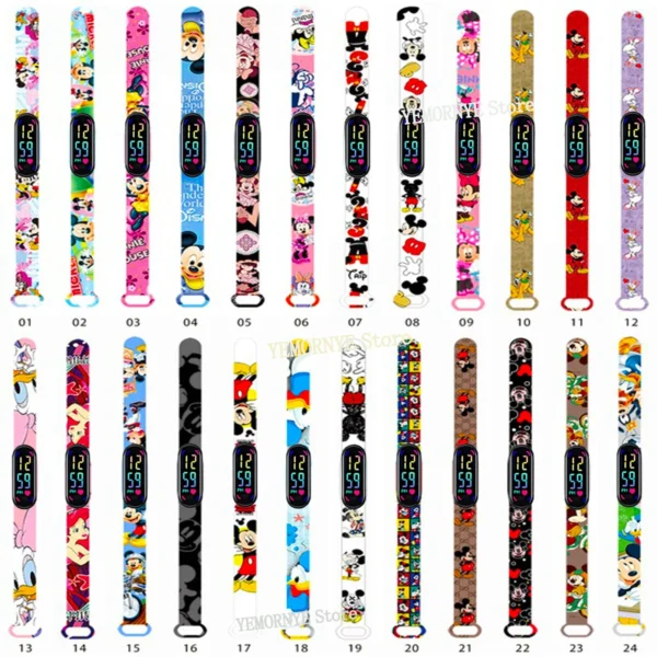 12PCS Stitch Children Watches Girls Waterproof Sport Touch Screen Watch for Women Waterproof Digital Clock Bracelet Gifts Toys - Image 45