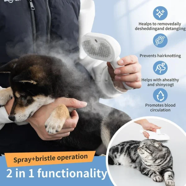 Dog Comb Pet Steam Massage Brush Safe Round Head Soft Teeth Spray Hair Removal Comb for Dog Universal for Cats Dogs Accessories - Image 2