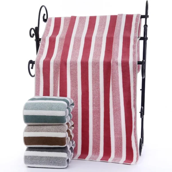 1 pcs Striped Face Towel 35x75cm For Bathroom Or Soft And Absorbent Quick-Drying Experience Microfiber Bath Towel 70x140cm - Image 16