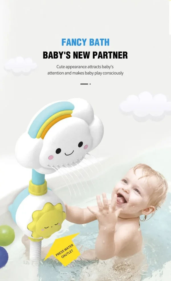 Kids Bath Toys Water Game for Kids Clouds Model Faucet Shower Water Spray Kids Toy Splashes Bathroom Sprinkler Kids Toy - Image 9
