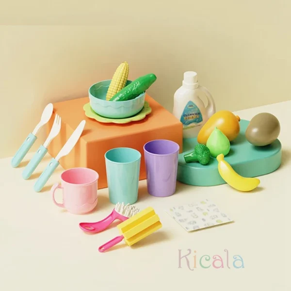 Kids Kitchen Sink Toys Electric Dishwasher Playing Toy With Running Water Pretend Play Food Fishing Toy Role Playing Girls Gift - Image 13