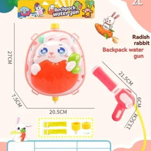 New Summer Cartoon Animal Backpack Water Gun Large Capacity Pull out Water Gun Fighting Children's Water Gun Toy