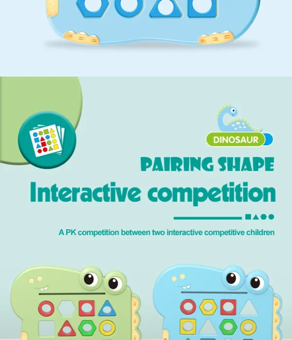 Dinosaurs Collide, Geometric Shapes Pair, Puzzle Thinking Training, Parent-Child Early Education, Interactive Tabletop Game Toys - Image 14