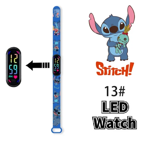 12PCS Stitch Children Watches Girls Waterproof Sport Touch Screen Watch for Women Waterproof Digital Clock Bracelet Gifts Toys - Image 14
