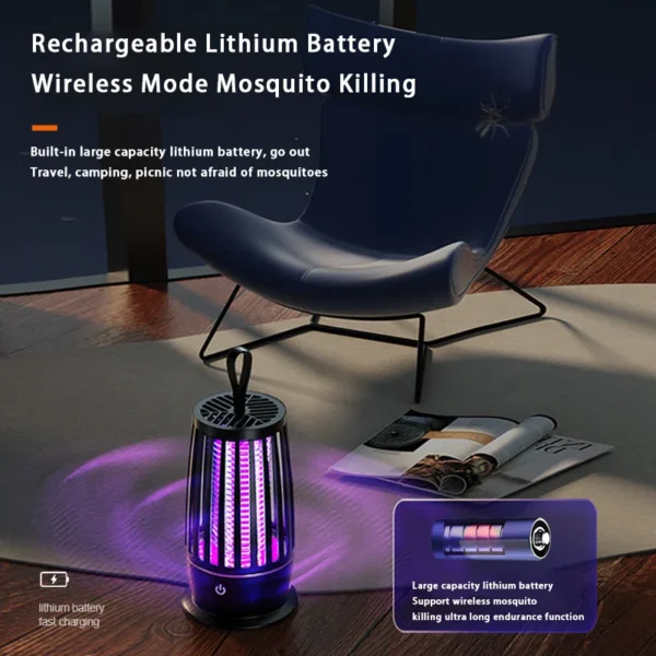 Xiaomi Mosquito Killer Lamp Bedroom Silent USB Rechargeable Electric Mosquito Swatter Portable Outdoor Mosquito Repeller FlyTrap - Image 4