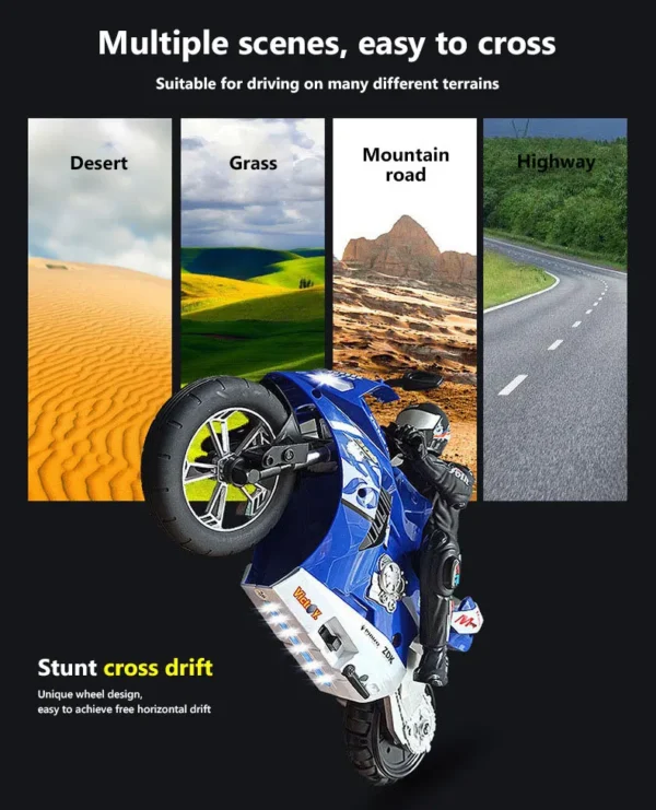 RC Motorcycle Kids Toy 2.4G Remote Control Motorcycle High Speed Racing Drift Stunt Car Toys for Boys Kids Toy Children Gifts - Image 11