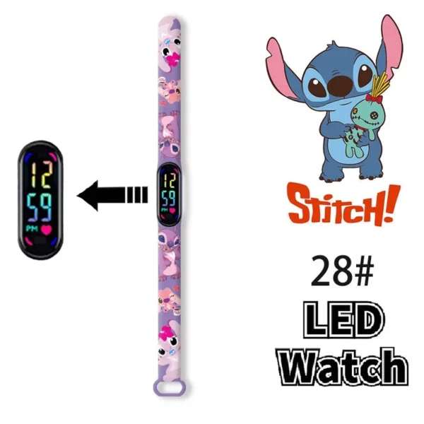 12PCS Stitch Children Watches Girls Waterproof Sport Touch Screen Watch for Women Waterproof Digital Clock Bracelet Gifts Toys - Image 7