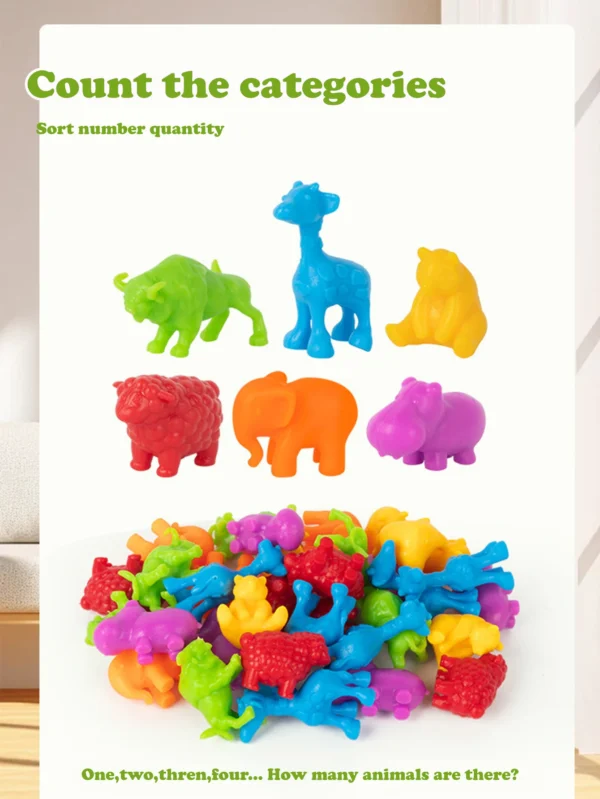 Animal series children's early education enlightenment counting toys teaching aids family cognitive classification toys - Image 17