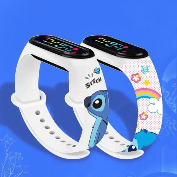 12PCS Stitch Children Watches Girls Waterproof Sport Touch Screen Watch for Women Waterproof Digital Clock Bracelet Gifts Toys - Image 3
