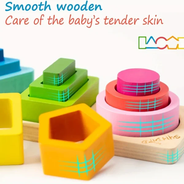 Montessori Wooden Sorting Stacking Toys Geometric Building Blocks Educational Toys Color Shape Recognition Puzzle Christmas Gift - Image 6