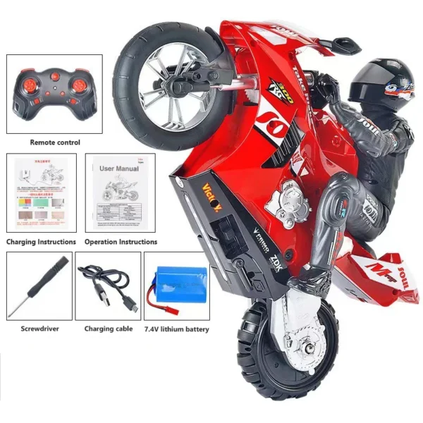 RC Motorcycle Kids Toy 2.4G Remote Control Motorcycle High Speed Racing Drift Stunt Car Toys for Boys Kids Toy Children Gifts - Image 7