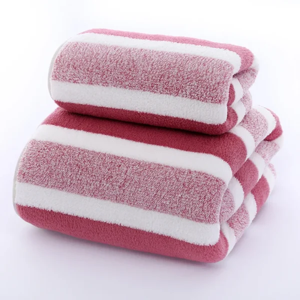 1 pcs Striped Face Towel 35x75cm For Bathroom Or Soft And Absorbent Quick-Drying Experience Microfiber Bath Towel 70x140cm - Image 18