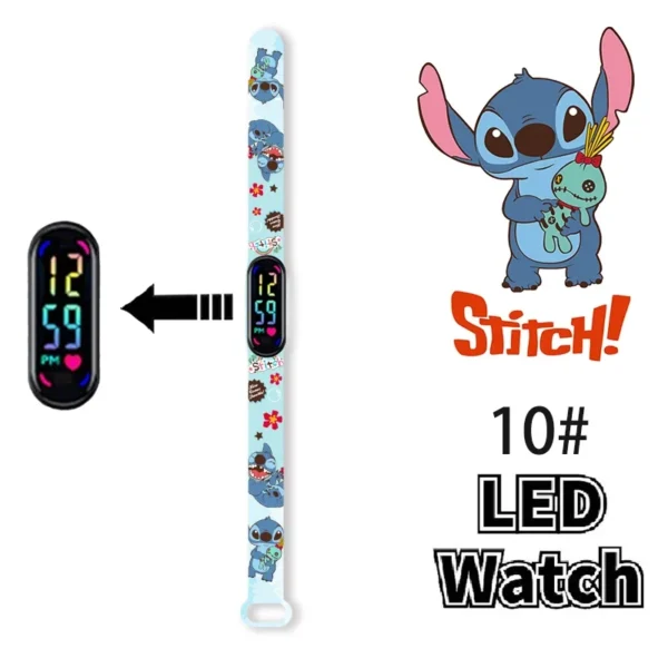 12PCS Stitch Children Watches Girls Waterproof Sport Touch Screen Watch for Women Waterproof Digital Clock Bracelet Gifts Toys - Image 17