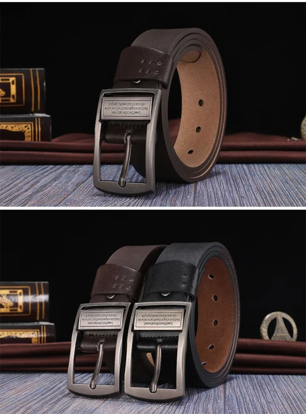 New Leather Cowhide Men's Belt Fashion Metal Alloy Pin Buckle Adult Luxury Brand Jeans Business Casual Waist Male Strap Brand - Image 10