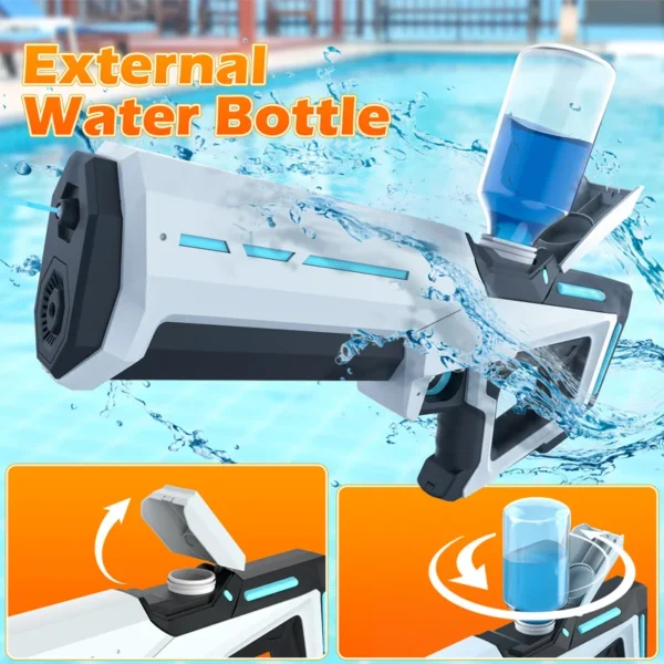 Kids Cool Outdoor Shooting Game Plastic Electric Squirt Gun Toys Water Automatic Children Summer Water Pistols Toy with Battery - Image 3