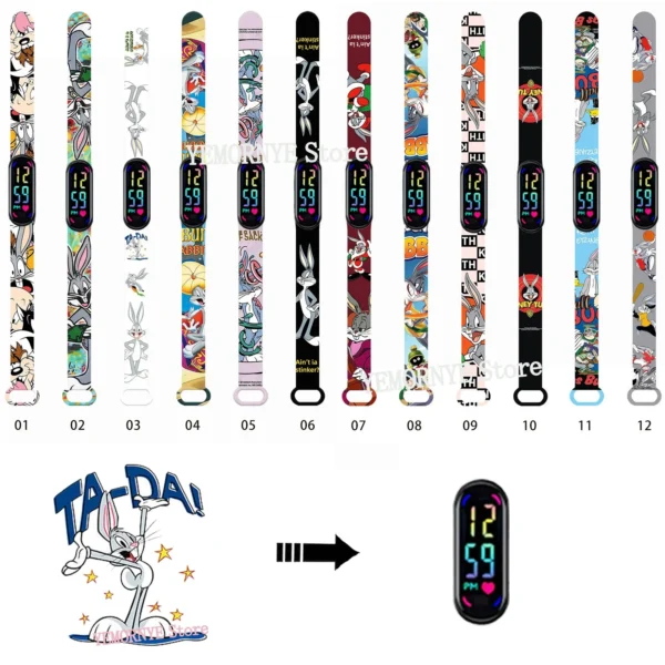 12PCS Stitch Children Watches Girls Waterproof Sport Touch Screen Watch for Women Waterproof Digital Clock Bracelet Gifts Toys - Image 20
