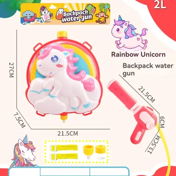 New Summer Cartoon Animal Backpack Water Gun Large Capacity Pull out Water Gun Fighting Children's Water Gun Toy - Image 5