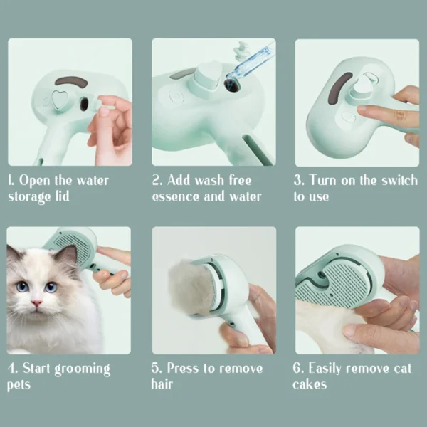 Dog Comb Pet Steam Massage Brush Safe Round Head Soft Teeth Spray Hair Removal Comb for Dog Universal for Cats Dogs Accessories - Image 6