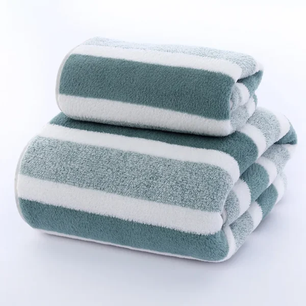 1 pcs Striped Face Towel 35x75cm For Bathroom Or Soft And Absorbent Quick-Drying Experience Microfiber Bath Towel 70x140cm - Image 17