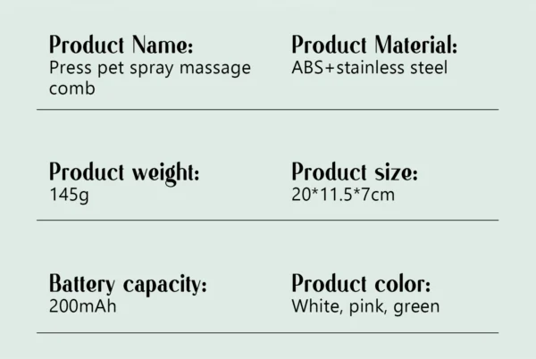 Dog Comb Pet Steam Massage Brush Safe Round Head Soft Teeth Spray Hair Removal Comb for Dog Universal for Cats Dogs Accessories - Image 29