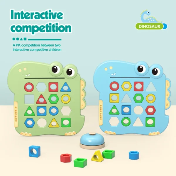 Dinosaurs Collide, Geometric Shapes Pair, Puzzle Thinking Training, Parent-Child Early Education, Interactive Tabletop Game Toys - Image 6